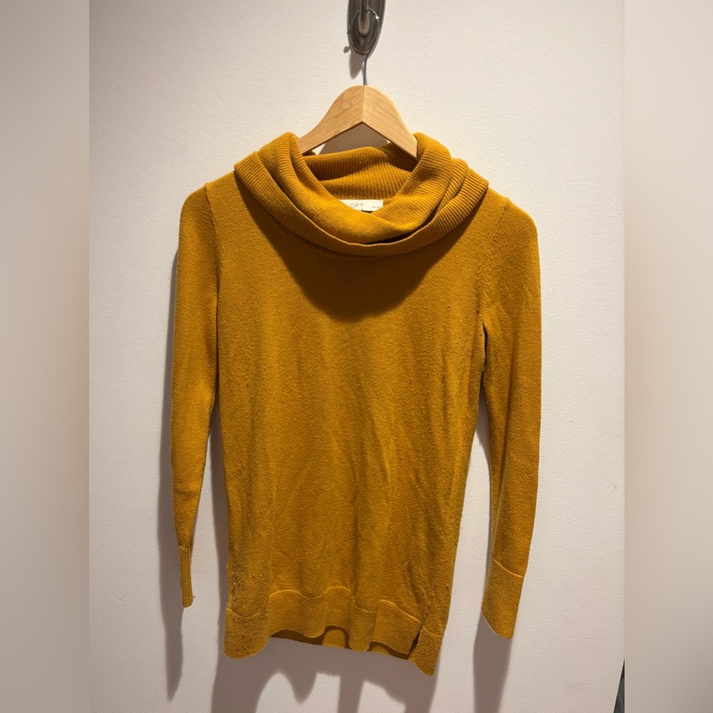 LOFT Golden Cowl Neck Sweater